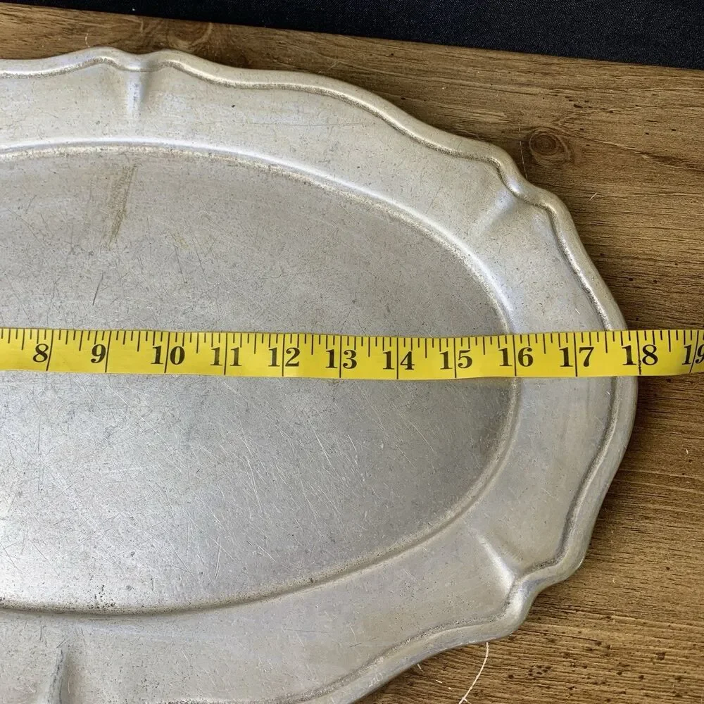 Vintage Oneida Cambridge Colonial Pewter Oval Serving Platter 18